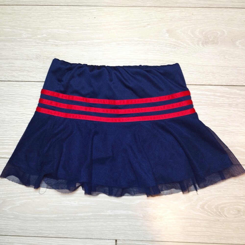 Adidas Girls' Athletic Skirt - Size 6X - Navy/Red, Skort with Built-in Shorts